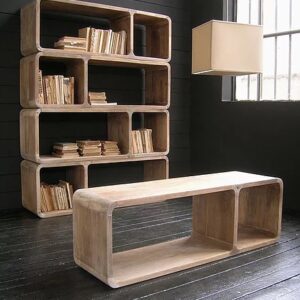 Libreria Modulare Angoli Tondi legno massello