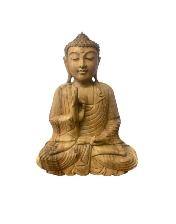 Statua Legno Buddha h43
