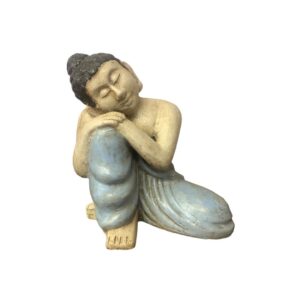 Statua Buddha Pensante Azzurro
