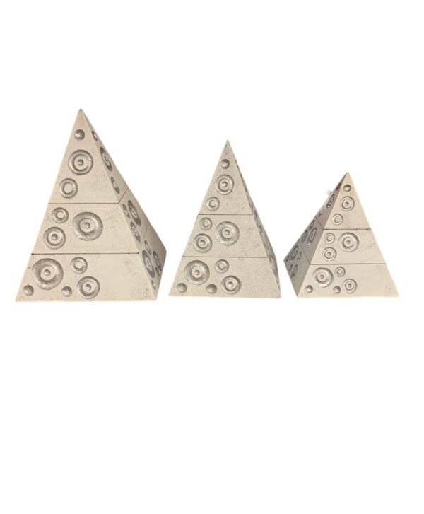 Set3 Scatole Portagioie Piramide Argento