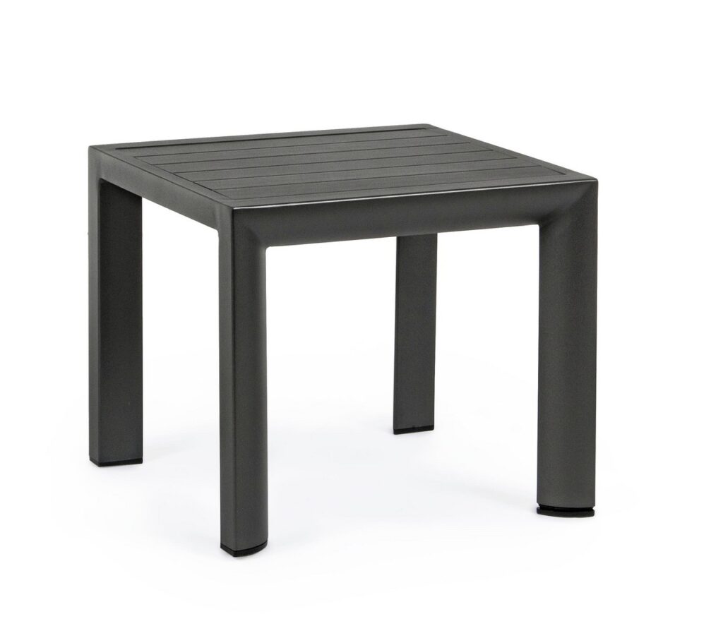Tavolino Da Caffè HILDE 40x40 Cm - Struttura In Alluminio Verniciato, Assemblaggio Richiesto