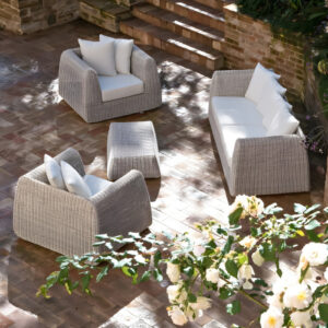 Set  Cactus 4P Rattan Sintetico Bianco